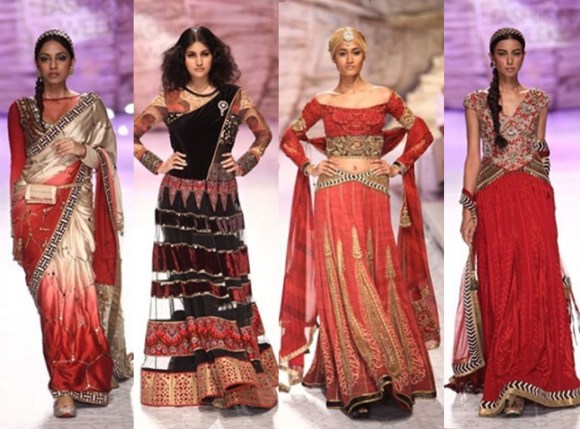 JJ Valaya, IBFW, 2013, India Bridal Fashion Week, bride, India, Couture, Bridal, White, Sari, Lengha, Kabir Bedi, Kangana Ranaut, fashion, Maharajas, Maharanis, Iberian, embroidery