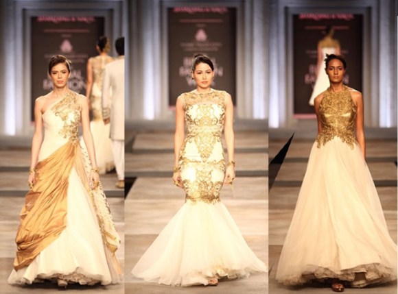 Shantanu & Nikhil, India Bridal Fashion week, 2013, IFBW, white, gold, sari, lenghas, bridal, bride, india, fashion