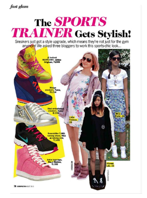 Cosmopolitan, India, Trainer, sneaker, trend, anushka sharma, august, 2013